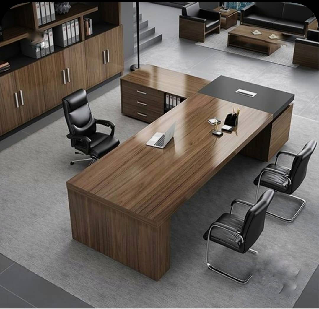 Bureau bois marron +tiroir de rangement