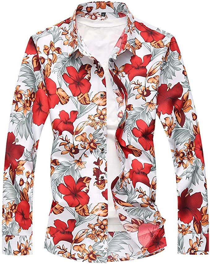 Miniature : Marque Blanc GCHCR-YOUTHUP Chemise Hommes Casual Style Hawaïenne