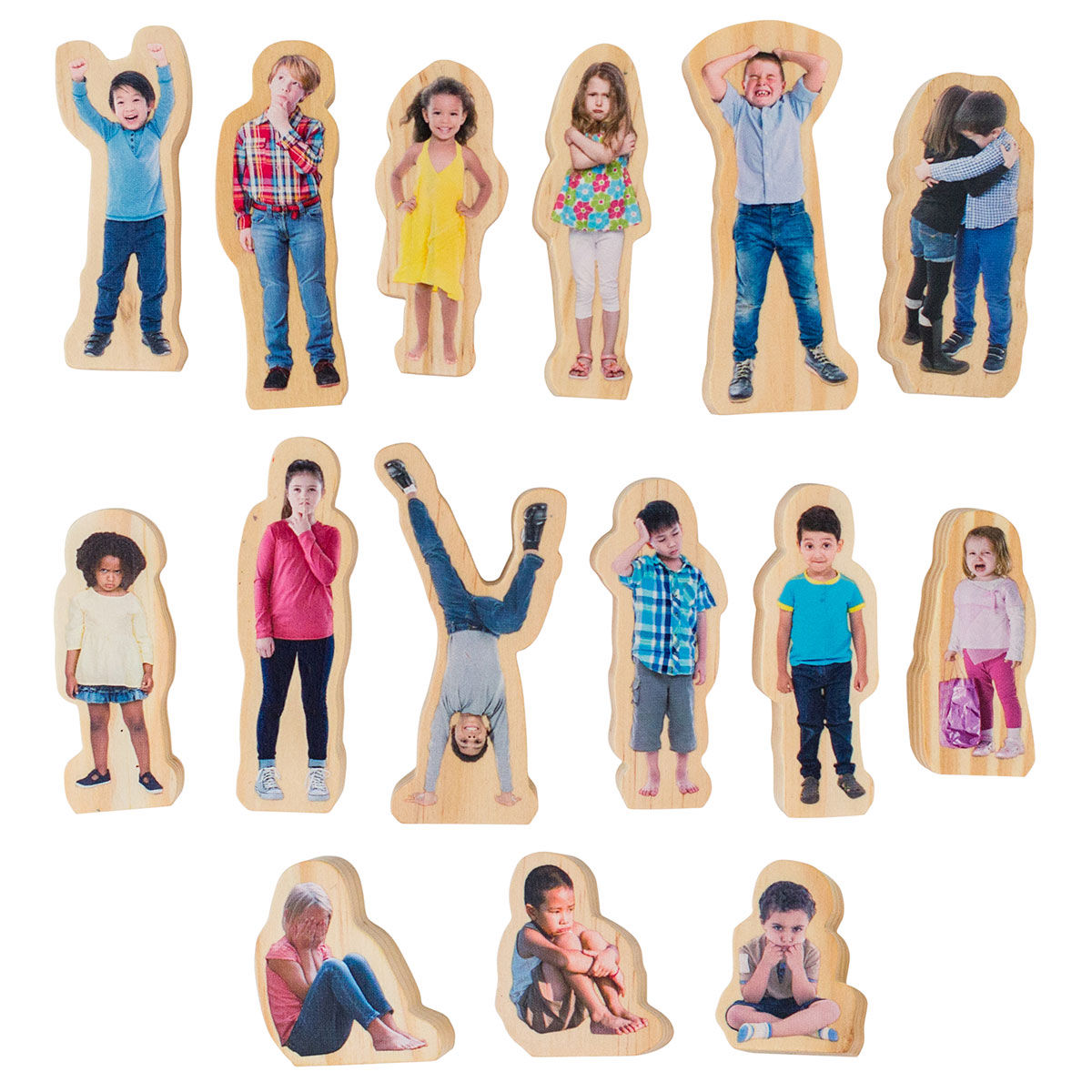 How Am I Feeling - Wooden Figures - 15 Pieces