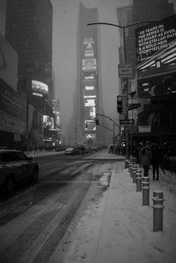 Time Square in the snow