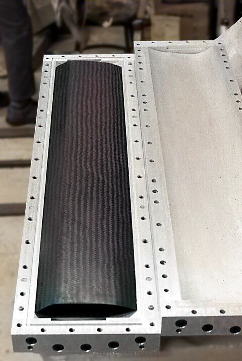 Braided carbon/epoxy composite spar after resin transfer molding. Source: Fiber Innovations, Inc.