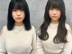 ボブからロングに変身(プルエクステ120本)