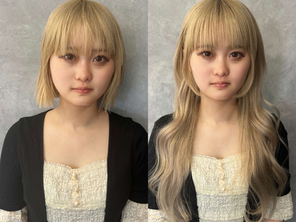 ショートからロングに変身(プルエクステ120本)