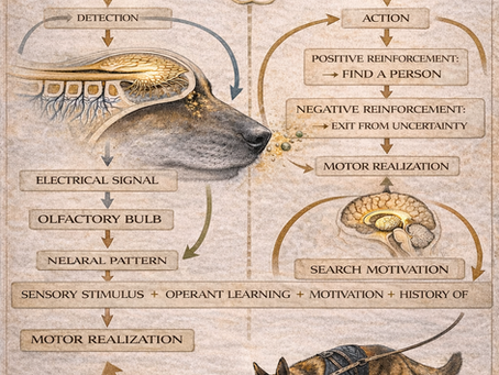 LOCOMOTION IN TRAILING AS A SENSOMOTOR MECHANISM OF OLFACTORY NAVIGATION IN SERVICE DOGS