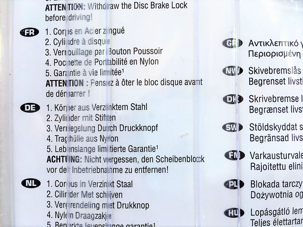 Miniaturbild: MasterLock® - Bremsscheibenschloss mit Erinnerungskabel + Tasche