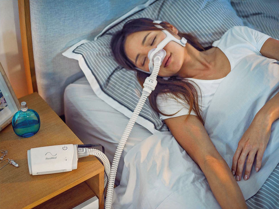 woman sleeping with airmini cpap therapy
