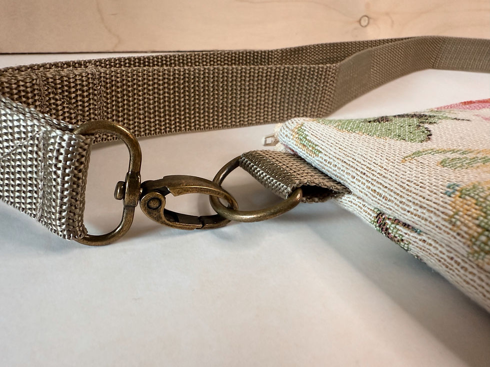 Thumbnail: Vintage Textured Multi Colored Floral Pocket Bag  - Crossbody Bag Fanny P