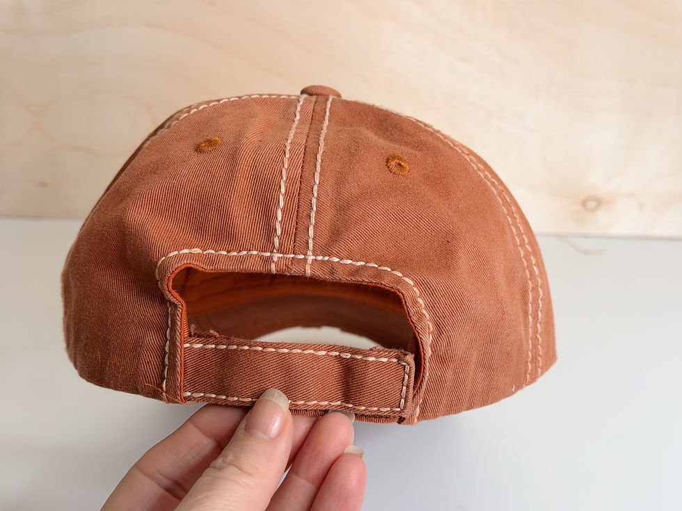 Thumbnail: Tattered Cinnamon Orange Daisy Hand Embroidered Hat
