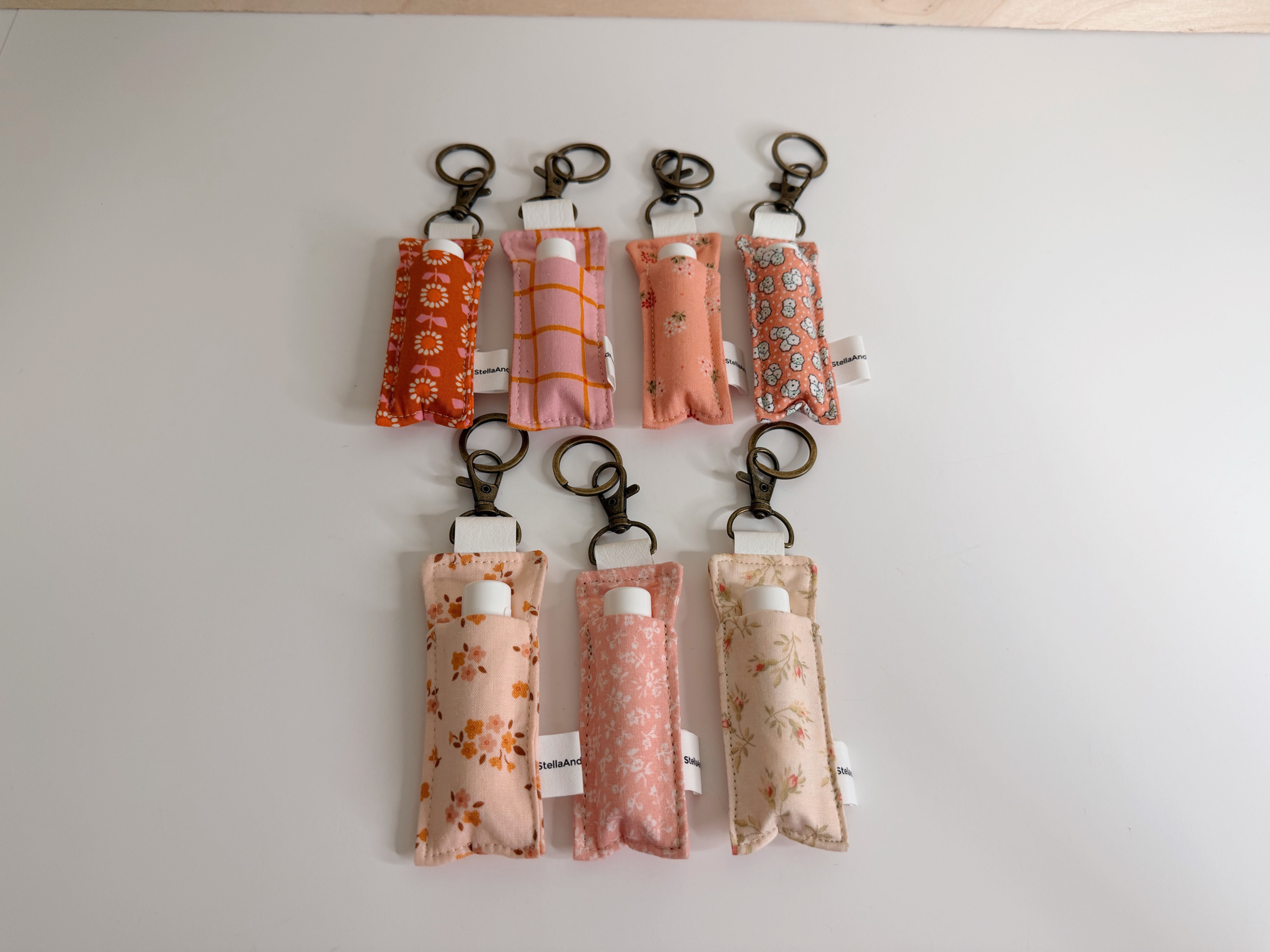 Chapstick Holder Keychain - blush and orange options