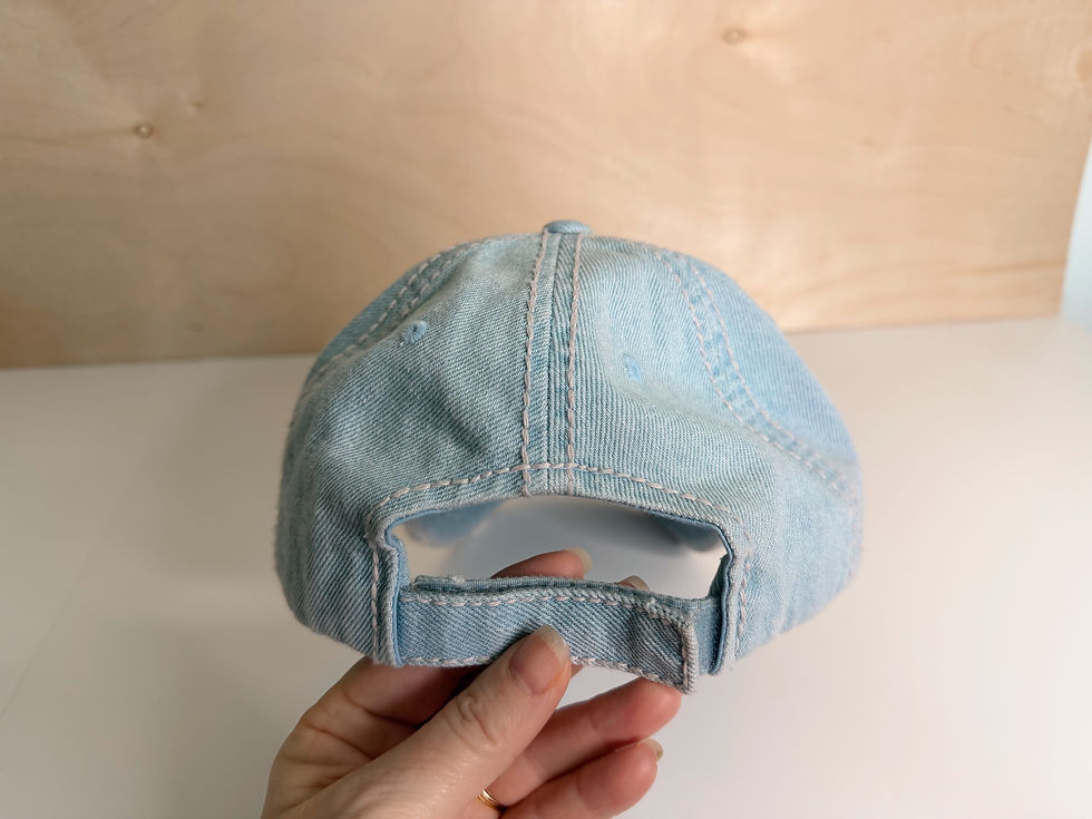Thumbnail: Tattered Light Jean Handmade Fabric Flower Hat