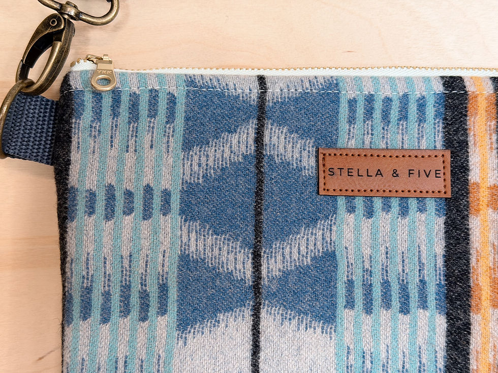 Thumbnail: Pacific City Blue Wool Pocket Bag - Crossbody Bag Fanny Pack