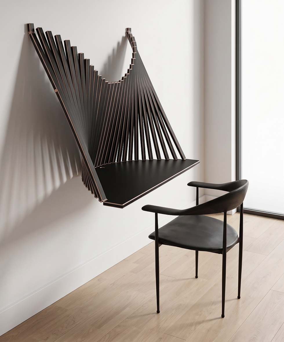 Flow Wall Desk limited black edition interior