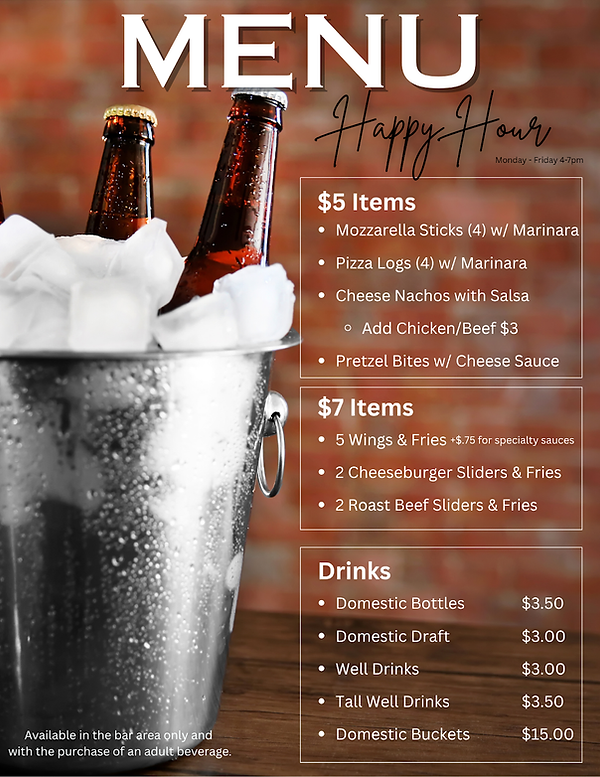 happy hour menu