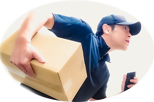 配達中の作業員