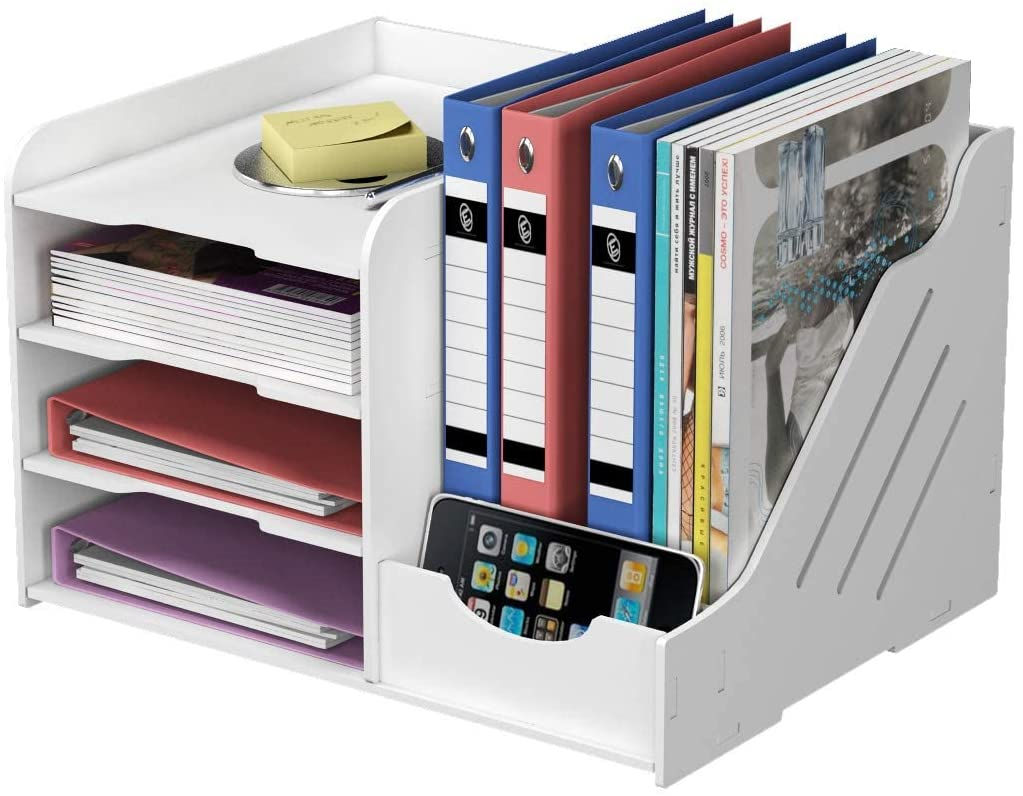 NATWIND 4-Tier Office White Desktop Organizer