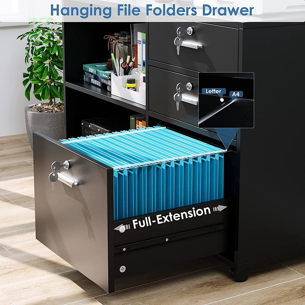 Thumbnail: DEVAISE 3-Drawer Mobile File Cabinet with Lock