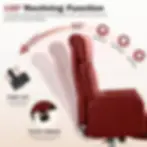 Thumbnail: COOLHUT Big and Tall High Back Executive PU Leather Chair with Footrest,  Burgun