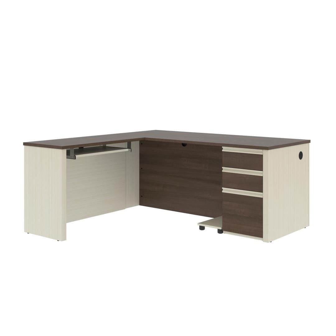 Bestar Prestige L-Shape Desk with Pedestal