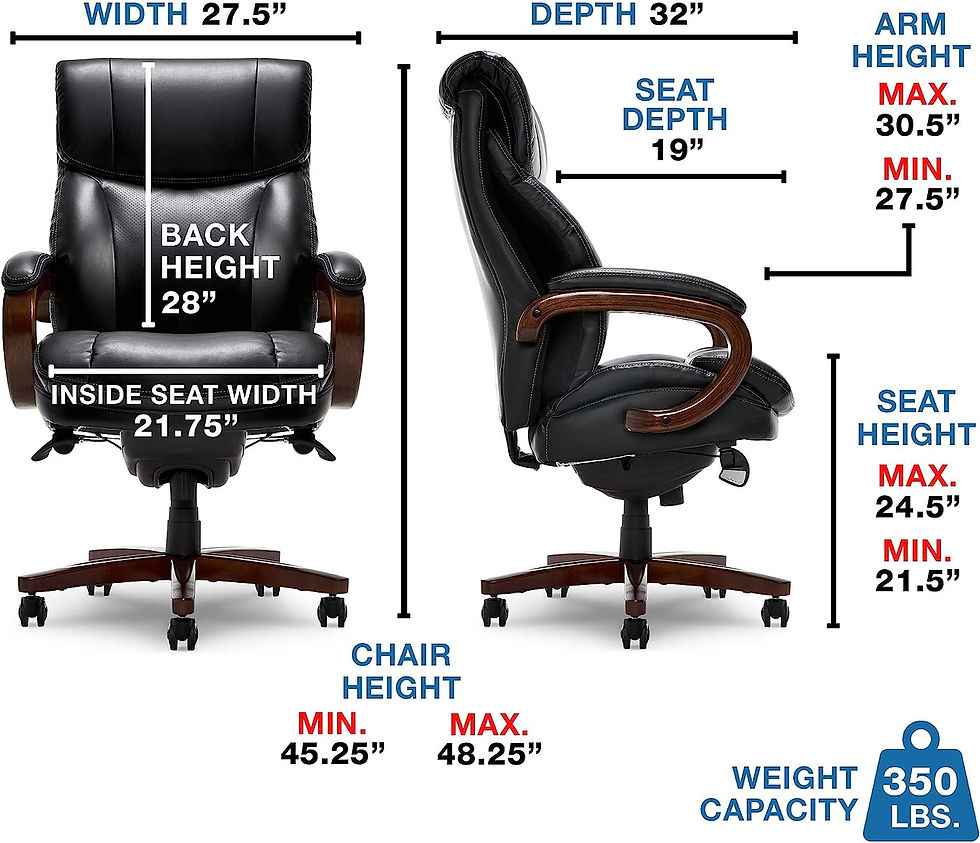 Thumbnail: La-Z-Boy Trafford Big and Tall Executive Office Chair with AIR Technology, High