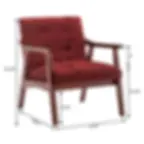 Thumbnail: Convenience Concepts Wide Fabric Tufted Armchair With Solid Wood Frame , Red