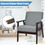 Thumbnail: Accent Armchair, Single Sofa Chair, Solid Rubber Wood Fabric Accent Armchair-Gr