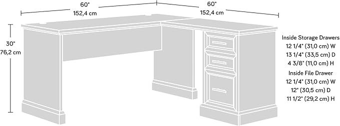 Thumbnail: Sauder Carolina Grove L-Desk, Winter Oak Finish