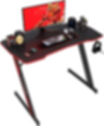 Thumbnail: BestOffice  Z Shaped 47'' Gaming Workstation with Cup Holder Headphone Hook,Red