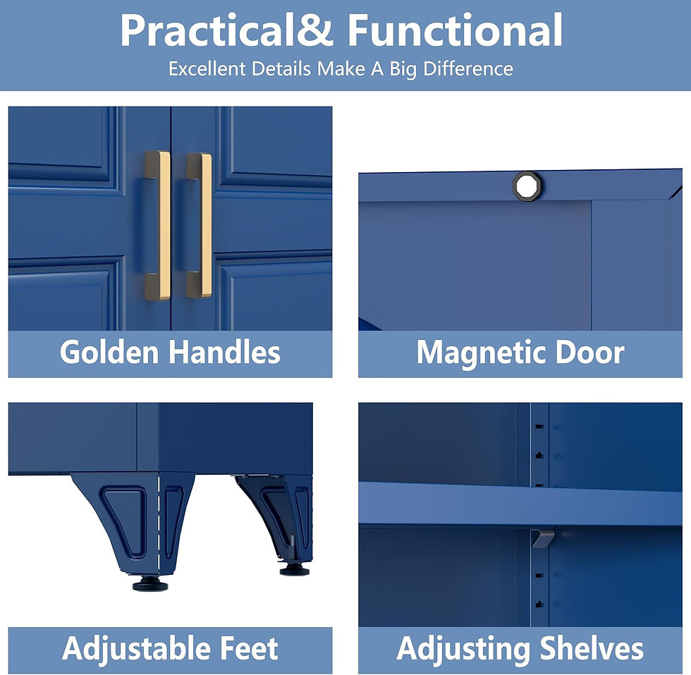 Thumbnail: 75" Tall Pantry Cabinet with Drawer, Metal Storage Cabinets with Doors and Shelv