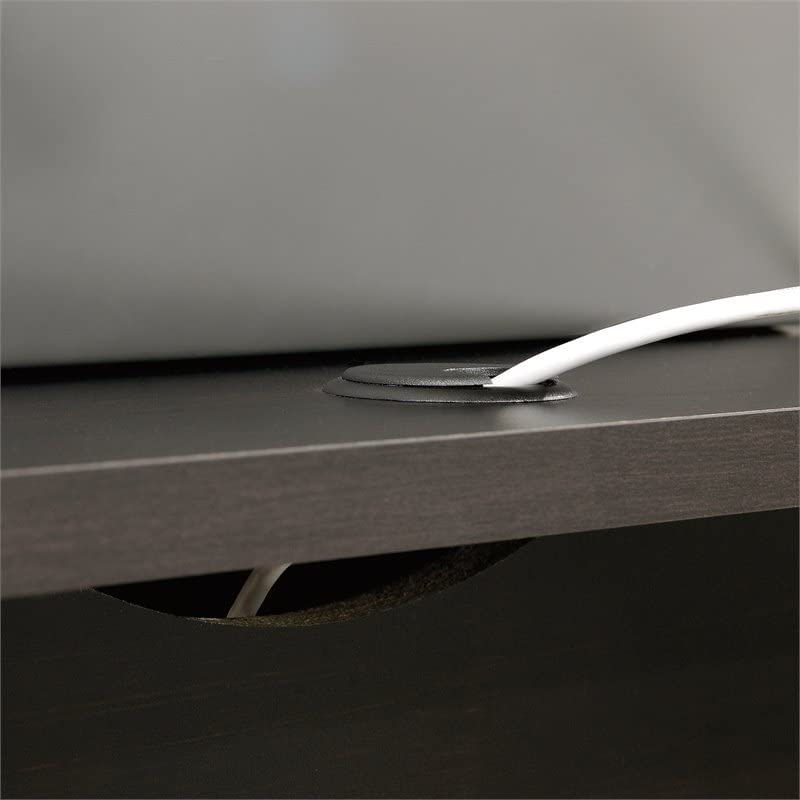 Thumbnail: Sauder® County Line 61"W L-Shaped Office Desk With File Drawer, Estate Black