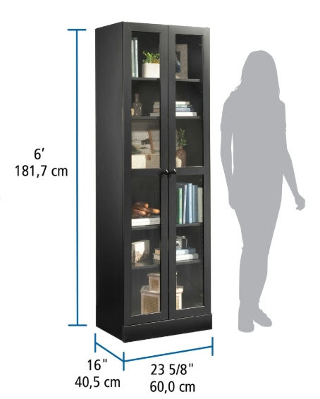 Thumbnail: Mainstays Glass Door Storage Cabinet Bookcase,