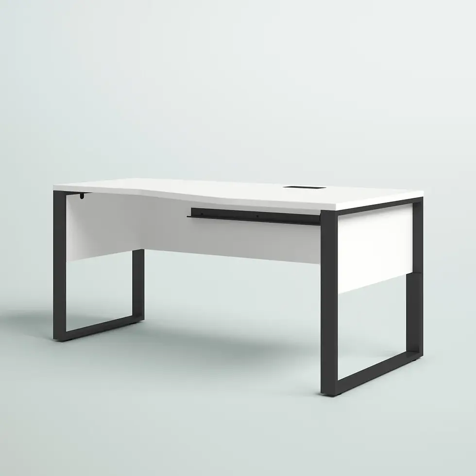 Thumbnail: Maysey Executive Desk with Power Outlet, Espresso/Silver