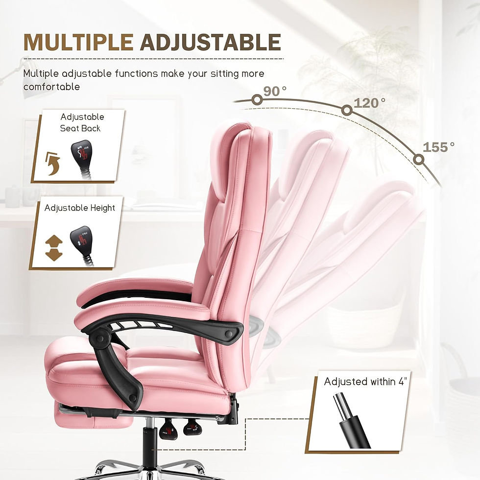 Thumbnail: Furmax Reclining Ergonomic Executive Chair With Armsrests,Pink