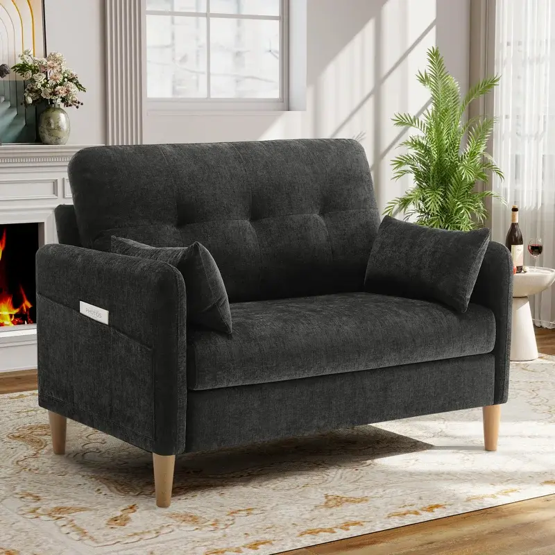 George 47'' Chenile Tufted Loveseat Sofa