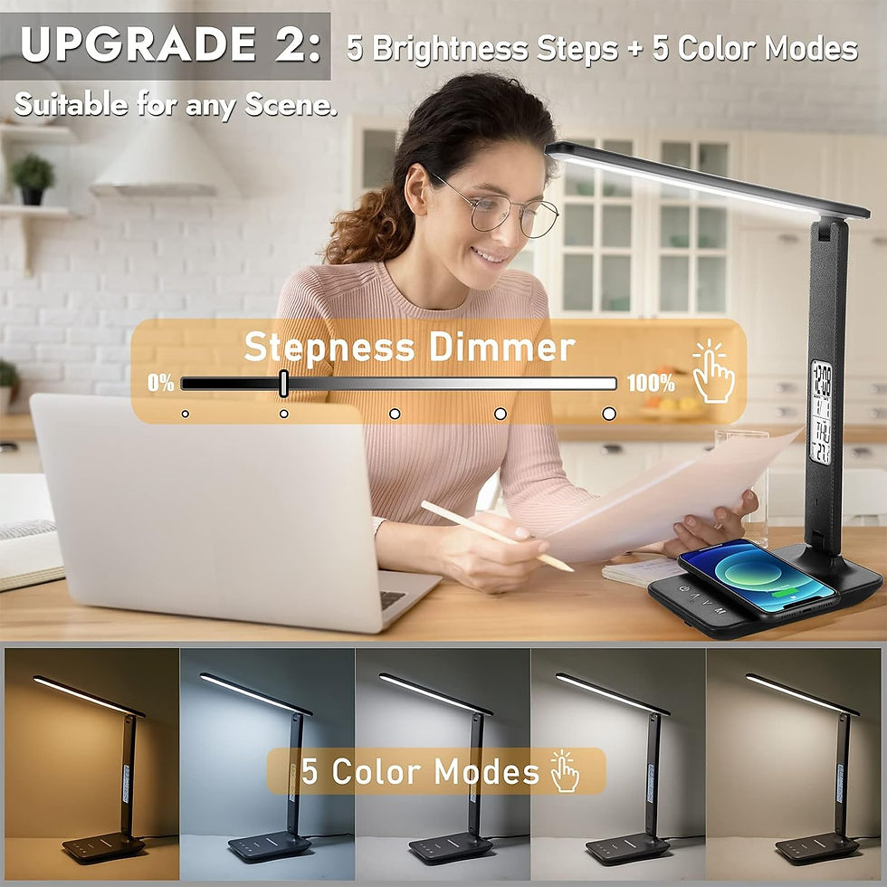 Thumbnail: Yeslights LED Desk Lamp with Wireless Charger