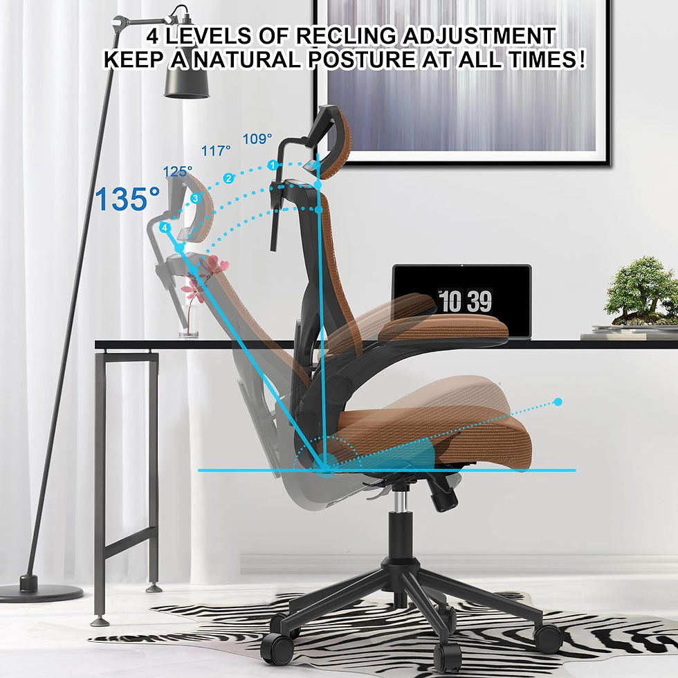 Thumbnail: CYKOV High Back Mesh Ergonomic  Adjustable Headrest with Flip-Up Arms, Chair, Br