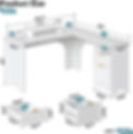 Thumbnail: Bestier 55.7" x 55" L Shaped Desk with Drawers & File Cabinet , White & Walnut