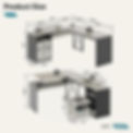 Thumbnail: Bestier L Shaped Desk with Drawers, 55'' with Reversible File Drawer Retro Grey