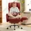 Thumbnail: COOLHUT Big and Tall High Back Executive PU Leather Chair with Footrest,  Burgun