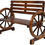 Thumbnail: VINGLI Rustic Wooden Wheel Bench, 41" 2-Person Wagon Slatted Seat