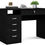 Thumbnail: Tvilum Desk with 5 Drawers, Black Woodgrain