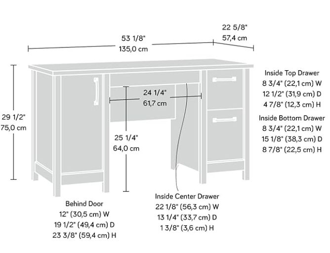 Thumbnail: Sauder Cannery Bridge Computer Desk