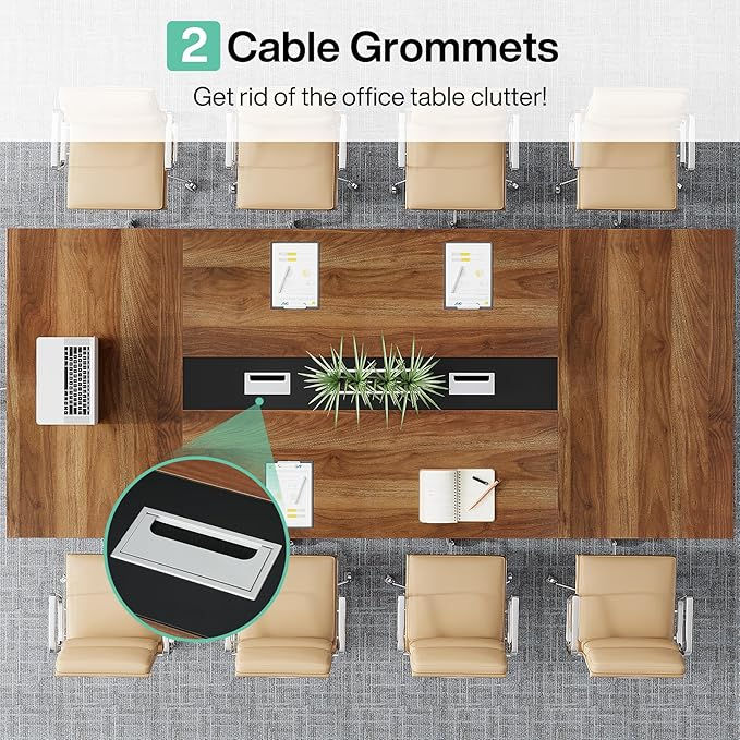 Thumbnail: Tribesigns 8FT Conference Table, 94.49 L x 47.24 W x 29.53 H Inches