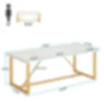 Thumbnail: Tribesigns 6FT Conference Table, Wood  with Gold Metal Base