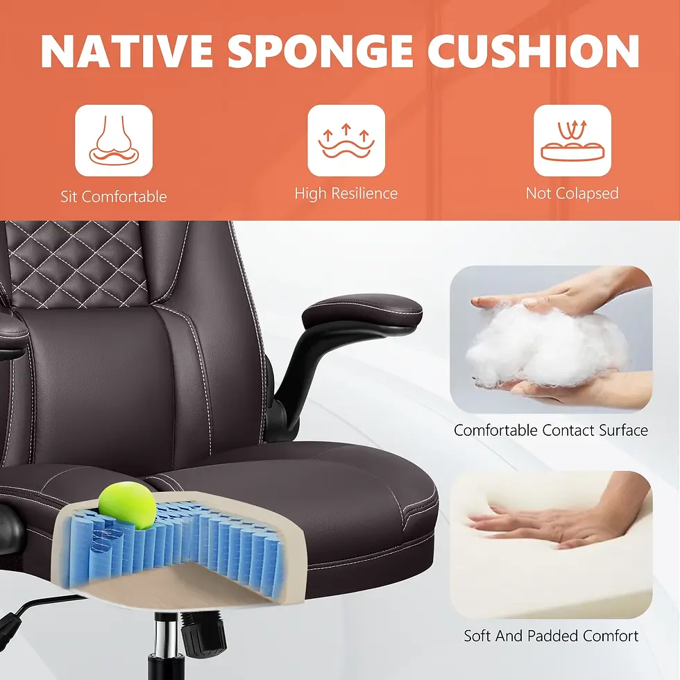 Thumbnail: CoolHut Executive Big and Tall Chair With Flip Up Arms - Brown