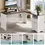 Thumbnail: Bestier 55.7" x 55" L Shaped Desk with Drawers & File Cabinet , White & Walnut