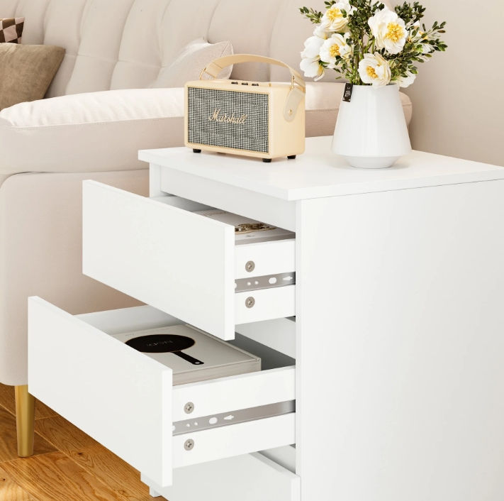 Thumbnail: Homfa 3 Drawers Nightstand , Cabinet