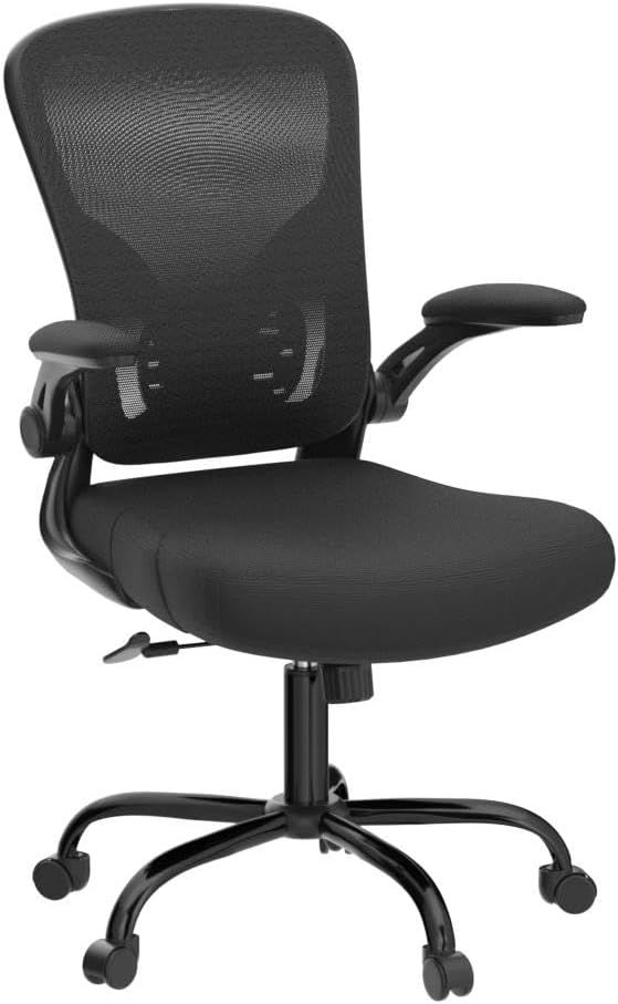Flysky Ergonomic Mesh Mid Back Modern Swivel Chair with Lumbar Support Flip-Up