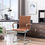 Thumbnail: CIMOTA  Mid Back Reception Chairs with Sled Base - Coffee