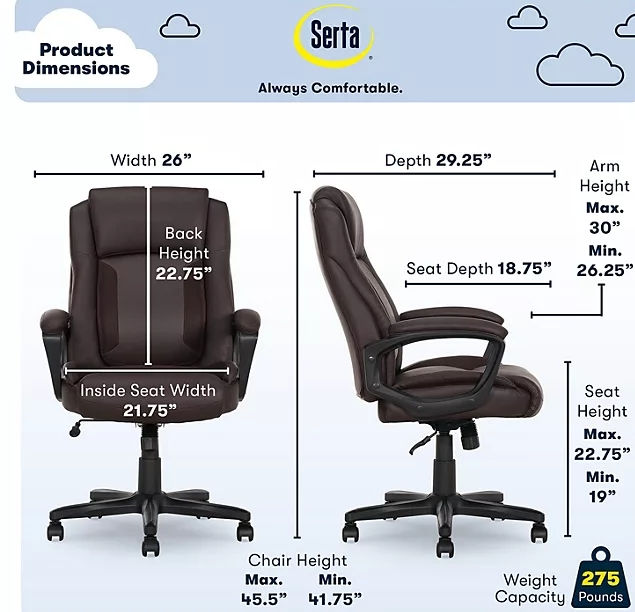 Thumbnail: Serta Managers Chair -Brown