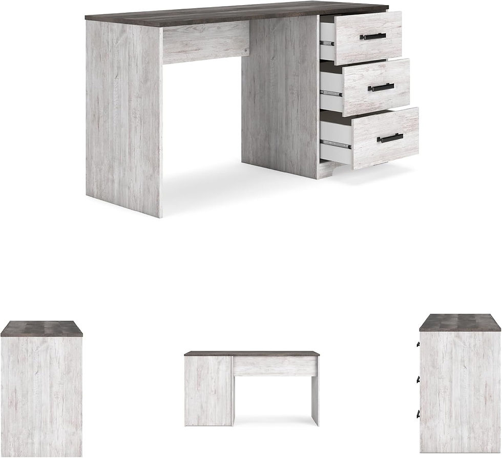 Thumbnail: Signature Design by Ashley Shawburn 54" Farmhouse Office Desk, White/Charcoal Gr
